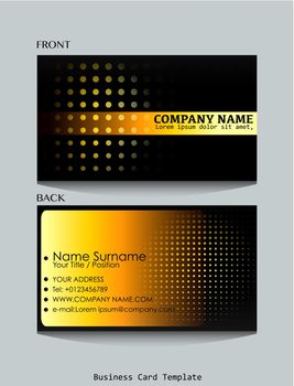 Template of front and back view of business card