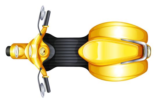 Illustration of a yellow scooter on a white background
