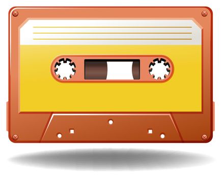 Single tape cassette in orange color