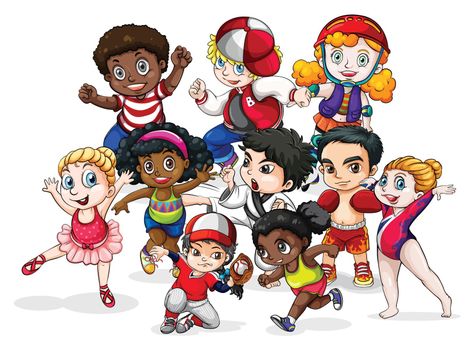 Group of children in different costumes