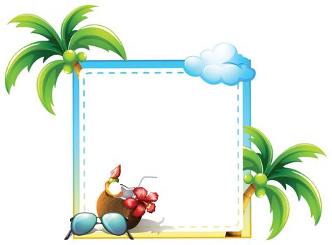 Frame of coconut and coconut trees design