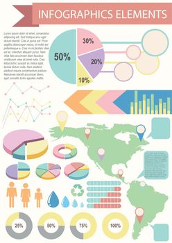 An Infographics Elements showing a map and people