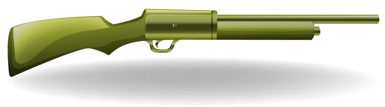 Close up plain design of long gun