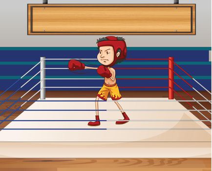 Man in boxing ring illustration