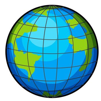 A big globe on a white background