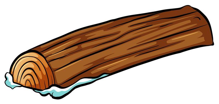 A log on a white background