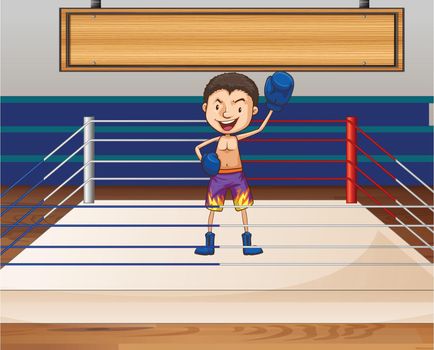 Single boxer in the ring illustration