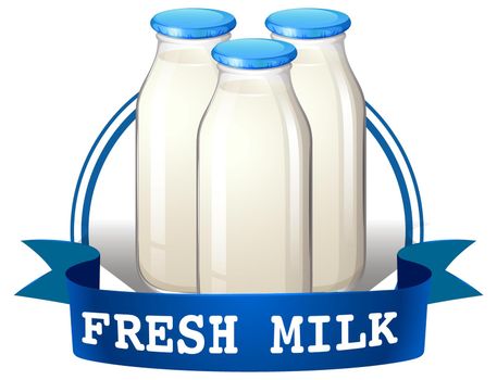 Poster of three bottles of milk with a banner of Fresh Milk