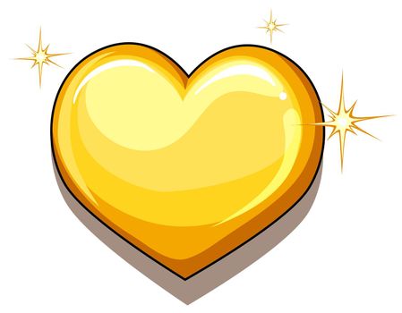 A heart of gold on a white background