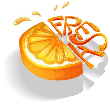Orange slice with text design