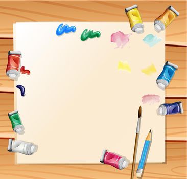 White papers with drawing and coloring tools