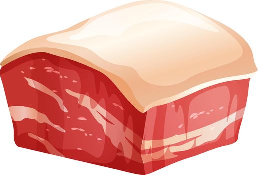 Chunk of pork with skin illustration
