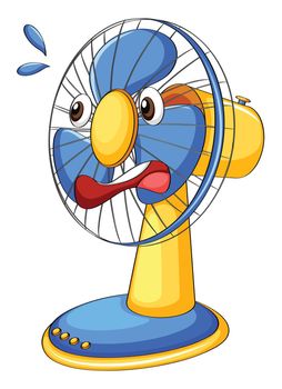 Fan with facial expression illustration