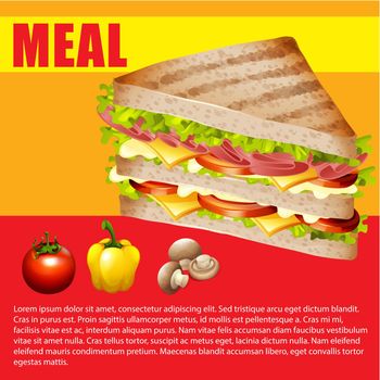 Infographic of fastfood and fresh ingredients illustration