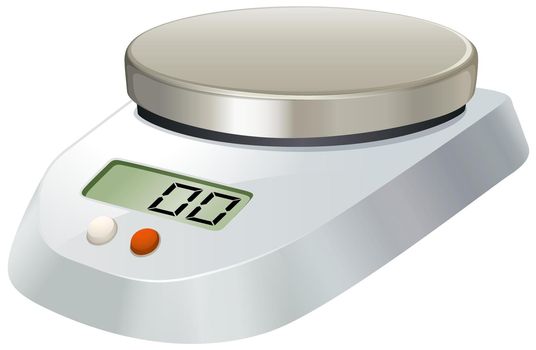 Lab scale with metal plate illustration
