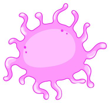 Pink bacteria on white illustration