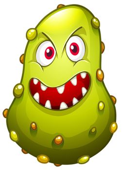 Bacteria with monster face illustration