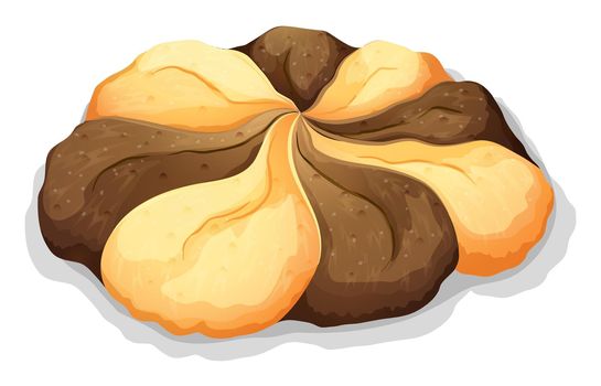Chocolate and butter cookie illustration
