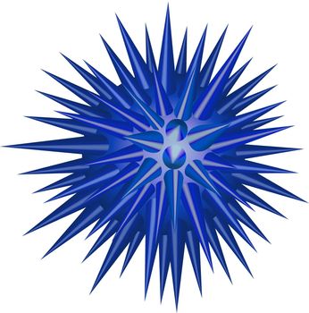 Blue ball with sharp thorns illustration