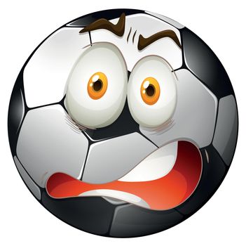 Startled facial expression football illustration