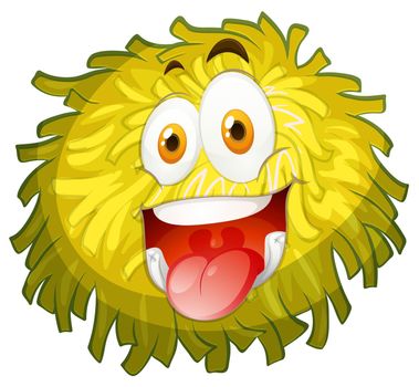 Fluffy ball with happy face illustration