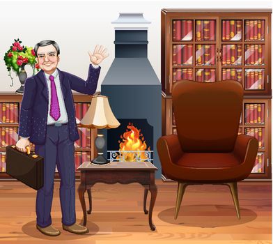 Businessman in the room illustration
