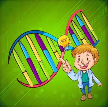 Man and DNA diagram illustration