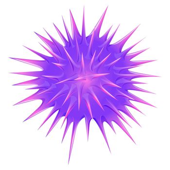 Purple ball with thorns illustration
