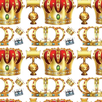 Seamless background with crowns illustration