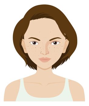 Woman with skin problem illustration