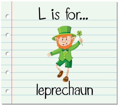 Alphabet L is for leprechaun illustration