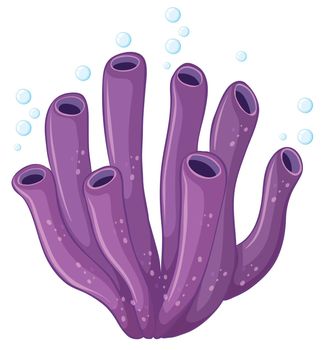 Purple coral with bubbles illustration