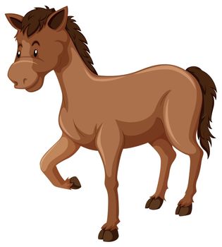 Horse with brown fur illustration
