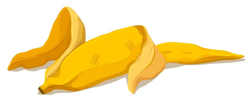 Banana skin on the floor illustration