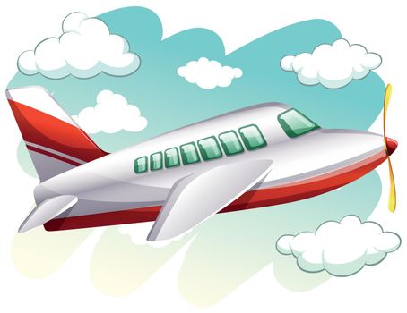Airplane flying in the sky illustration