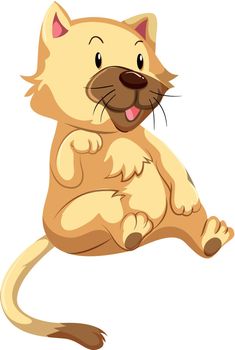 Cute cat with brown fur illustration