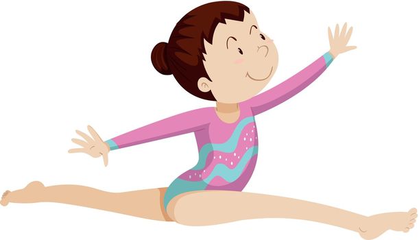 Woman athlete doing gymnastics illustration