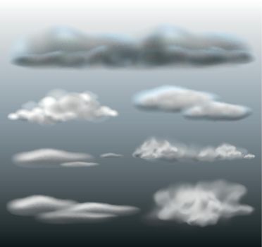 Clouds in dark sky illustration