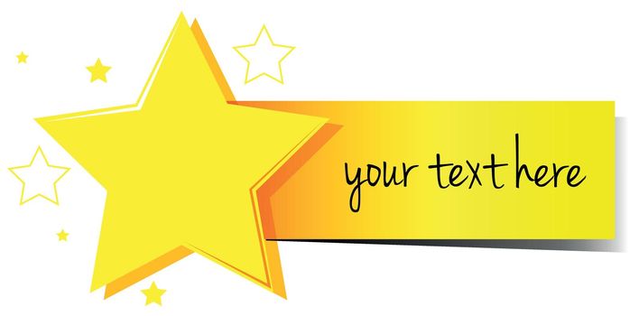 Banner design with stars and yellow tag illustration