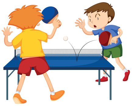 People playing table tennis illustration