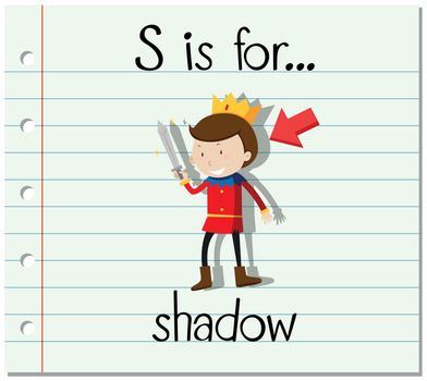 Flashcard letter S is for shadow illustration