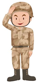 Soldier in brown uniform illustration