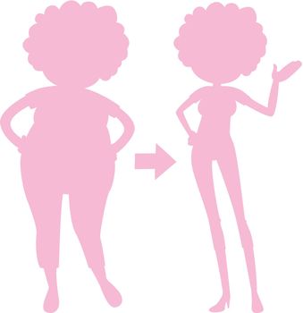 A Pink Silhouette of Body Transformation illustration