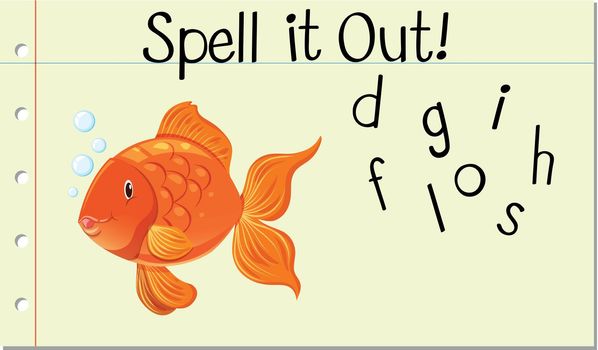 Spell it out goldfish illustration