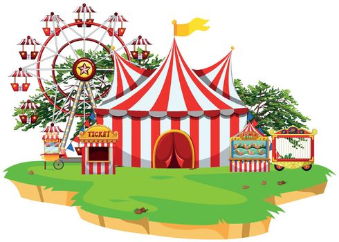 Carnival fun fair scene illustration