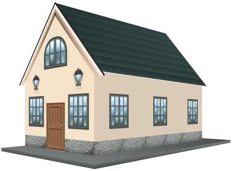 Architecture design for single house illustration