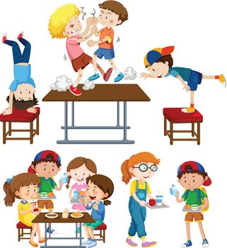 Set of children activity illustration