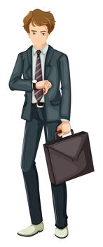 A Business Man wearing a dark suit illustration