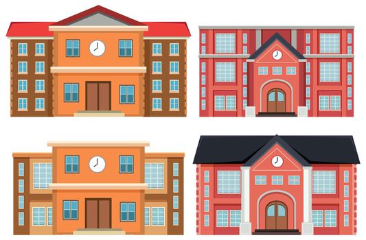 Set of exterior buildings illustration