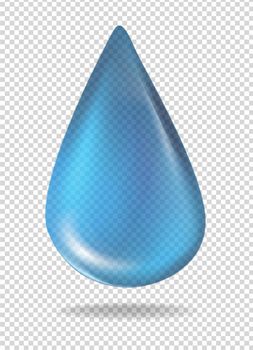 Droplet of blue liquid illustration